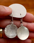 Vintage Laurel Burch Glass Round Silver-Plate Earrings