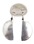Vintage Laurel Burch Half-Circle Silver-Plate Earrings