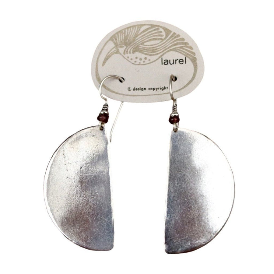 Vintage Laurel Burch Half-Circle Silver-Plate Earrings
