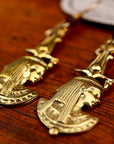 Vintage Laurel Burch Isis Collar Gold-Plate Earrings