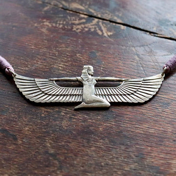 Vintage Laurel Burch Isis Egyptian Revival Necklace on a Cord