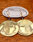 Vintage Laurel Burch Isis Rounds Gold-Plate Earrings