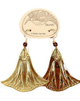 Vintage Laurel Burch Large Papyrus Gold-Plate Earrings