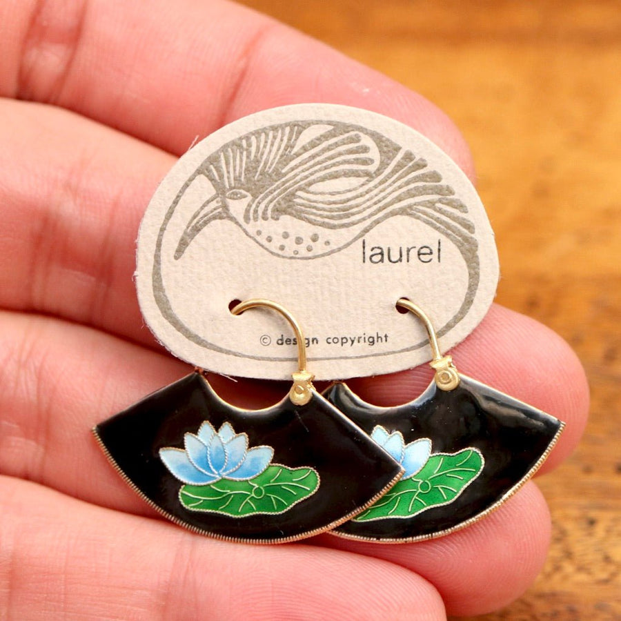 Vintage Laurel Burch Lily Gold-Vermeil Earrings