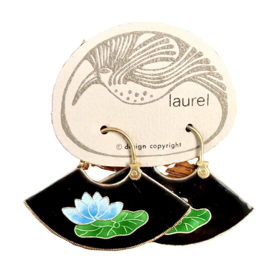 Vintage Laurel Burch Lily Gold-Vermeil Earrings