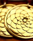Vintage Laurel Burch Lotus Flower Gold-Plate Earrings