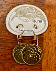 Vintage Laurel Burch Lotus Flower Gold-Plate Earrings