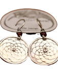 Vintage Laurel Burch Lotus Flower Silver-Plate Earrings