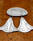 Vintage Laurel Burch Medium Nefertiti's Lotus Silver-Plate Earrings