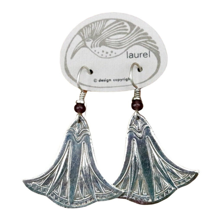 Vintage Laurel Burch Medium Nefertiti's Lotus Silver-Plate Earrings