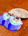 Vintage Laurel Burch Moth Royal Blue Gold-Vermeil Earrings