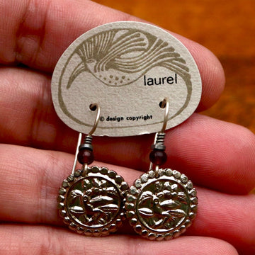 Vintage Laurel Burch Parrot Silver-Plate Earrings
