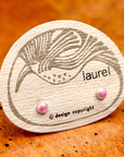 Vintage Laurel Burch Pink Enamel Gold-Vermeil Studs