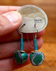 Vintage Laurel Burch "Pod" Silver-Plate Earrings