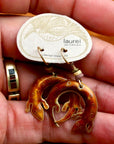 Vintage Laurel Burch Salamander Gold-Vermeil Earrings