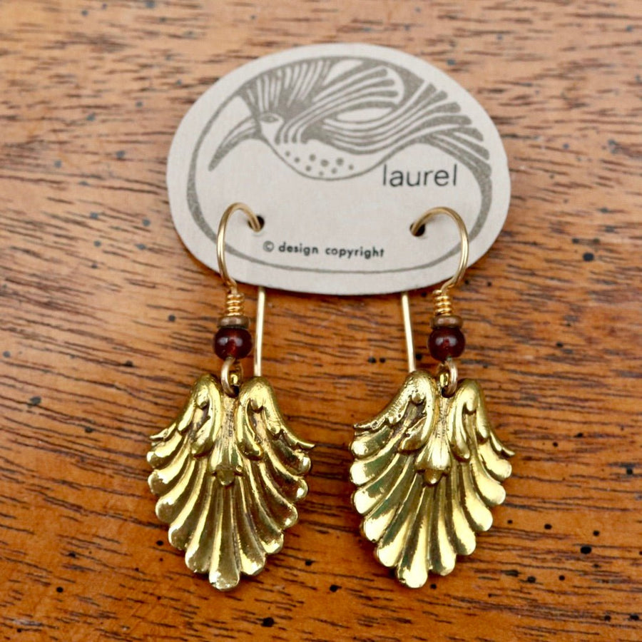 Vintage Laurel Burch Scrollwork Gold-Plate Earrings