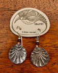 Vintage Laurel Burch Seashell Silver-Plate Earrings