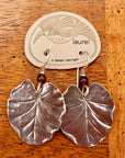 Vintage Laurel Burch Silver-Plate Lily Pad Earrings