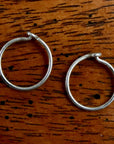 Vintage Laurel Burch Simple Hoop Silver Earrings