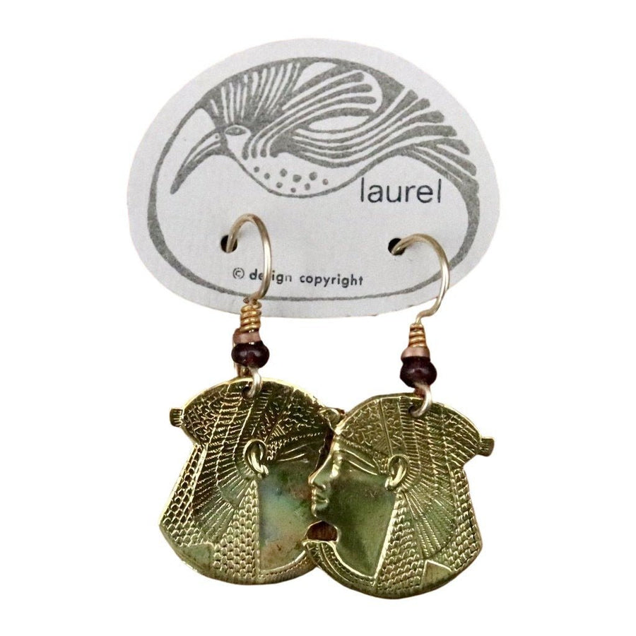 Vintage Laurel Burch Small Isis Gold-Plate Earrings