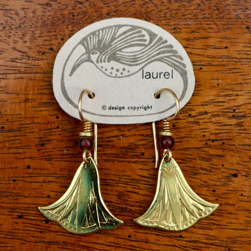 Vintage Laurel Burch Small Nefertiti's Lotus Gold-Plate Earrings