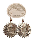 Vintage Laurel Burch Sunflower Silver-Plate Earrings