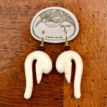 Vintage Laurel Burch Swan Gold-Plate Earrings