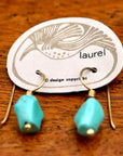 Vintage Laurel Burch Turquoise Gold-Plate Dangles