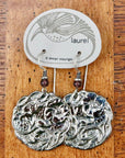 Vintage Laurel Burch Vine and Flower Silver-Plate Earrings