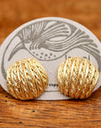 Vintage Laurel Inc. Abstract Shells Gold-Plate Studs