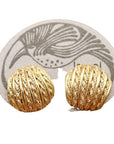 Vintage Laurel Inc. Abstract Shells Gold-Plate Studs