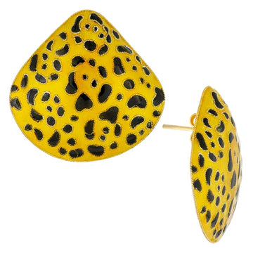 Vintage Laurel Inc Cheetah King Gold-Vermeil Earrings