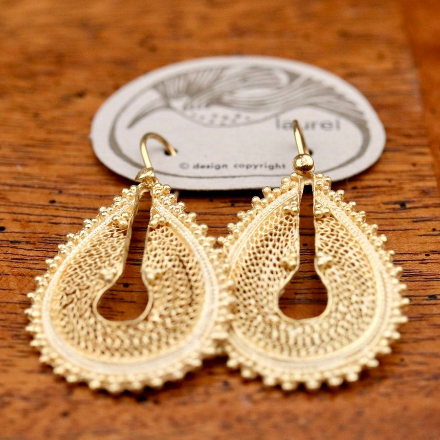Vintage Laurel Inc Maharaja Gold-Plate Earrings