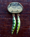 Vintage Laurel Inc Pea Pod Gold-Vermeil Earrings