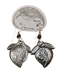 Vintage Laurel Inc. Peach Blossom Silver-Plate Earrings