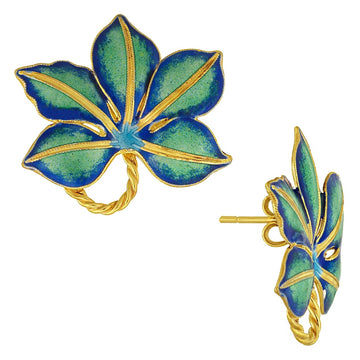 Vintage Laurel Inc Turquoise Buckeye Gold-Vermeil Earrings