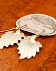 Vintage Laurel Inc White Feather Gold-Vermeil Dangles