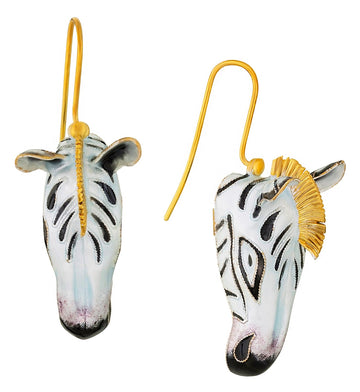 Vintage Laurel Inc Zebra Gold-Vermeil Earrings