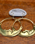 Vintage Laurel Large Articulating Moon Gold-Plate Earrings