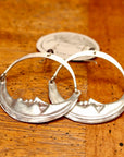 Vintage Laurel Large Articulating Moon Silver-Plate Earrings