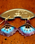 Vintage Shashi Angel's Trumpet Midnight Purple Earrings