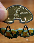 Vintage Shashi Art Deco Earrings with Yellow Flowers
