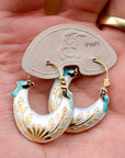 Vintage Shashi Birds In Bower Gold-Vermeil Earrings
