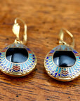 Vintage Shashi Black Scarab Earrings