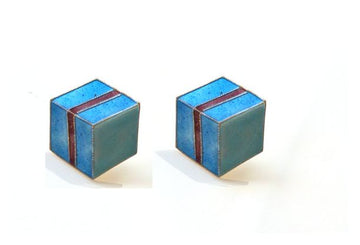 Vintage Shashi Blue Gift Box Gold-Vermeil Earrings