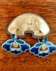 Vintage Shashi Blue Orchid Earrings