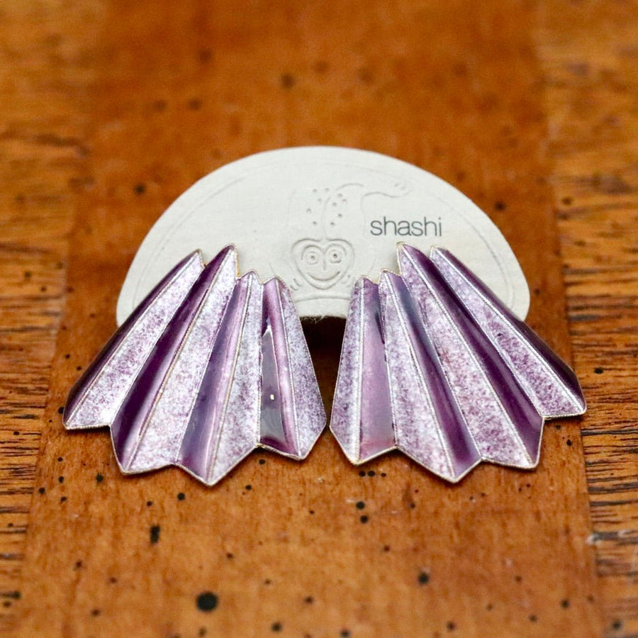 Vintage Shashi Eggplant Pencil Earrings