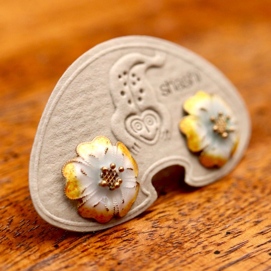 Vintage Shashi Enamel Flower Earrings