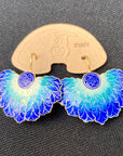 Vintage Shashi Feather Royal Blue Gold-Vermeil Earrings