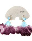 Vintage Shashi Iris Mauve and Ice Blue Gold-Vermeil Earrings